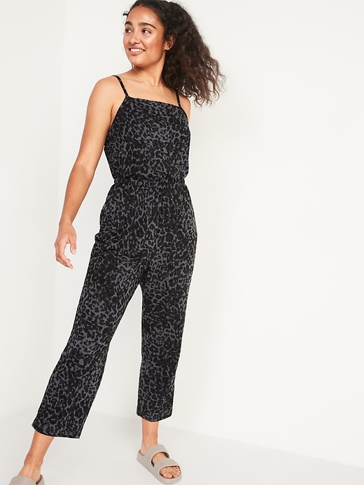 Image number 5 showing, Waist-Defined Sleeveless Cropped Cami Jumpsuit