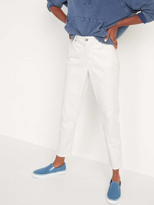 Image number 5 showing, High-Waisted O.G. Straight White Jeans for Women