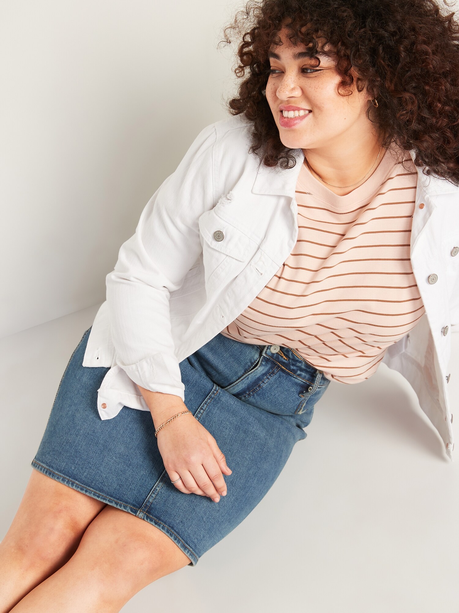 High waisted hotsell jean skirt jacket