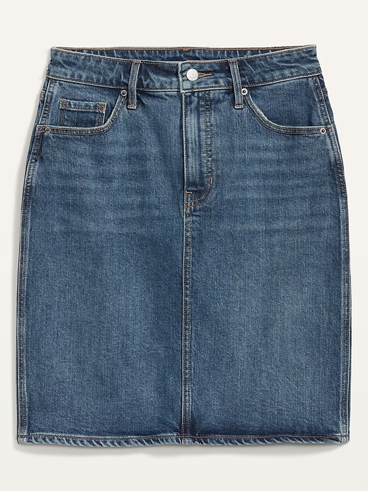 High waisted denim skirt queen size best sale