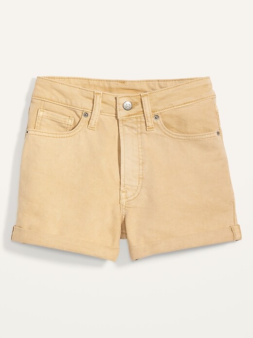 Image number 4 showing, High-Waisted O.G. Straight Mineral-Dye Jean Shorts for Women -- 3-inch inseam