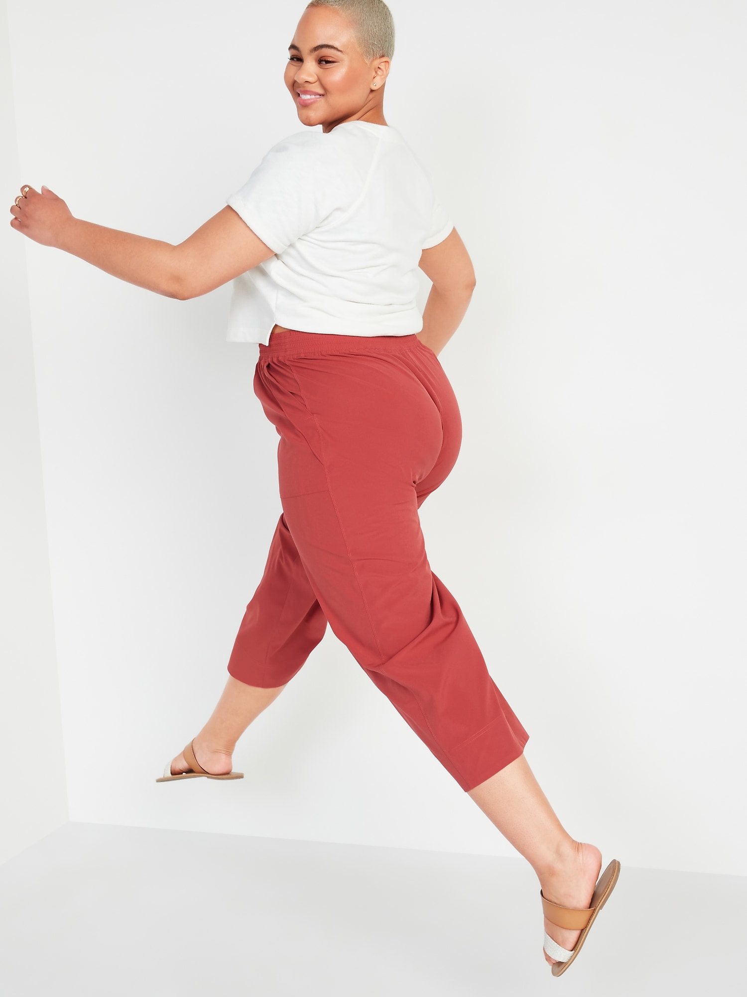 High-Waisted StretchTech Wide-Leg Pants for Women