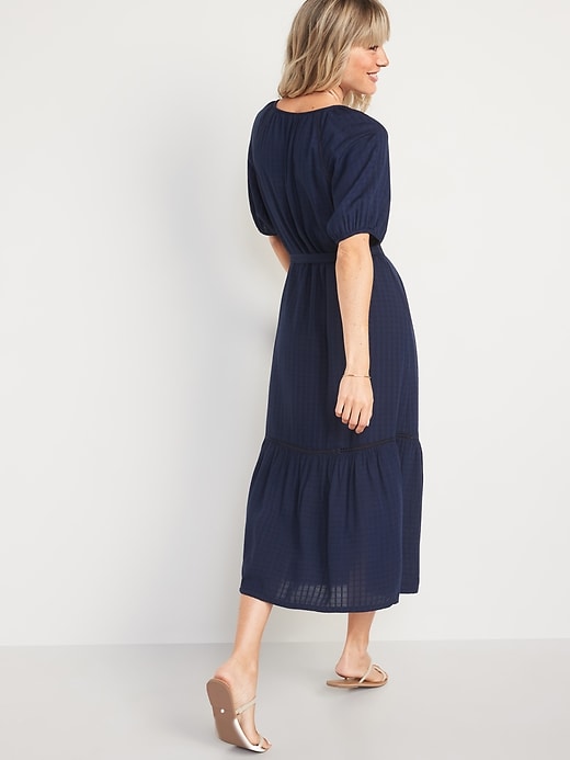 Image number 6 showing, Dobby Tie-Belt Shirt Dress for Women