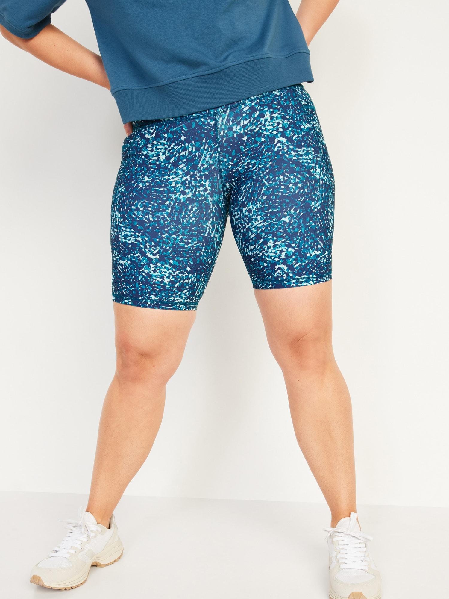 High-Waisted PowerSoft Biker Shorts -- 8-inch inseam | Old Navy