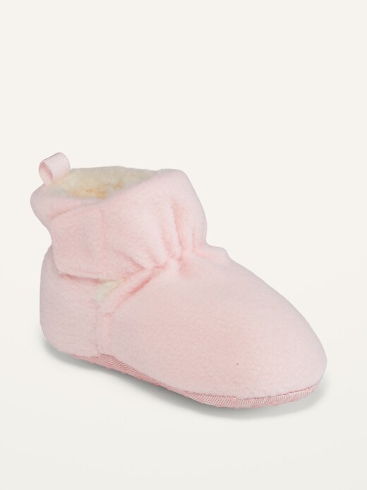 View large product image 1 of 1. Unisex Micro Fleece Sherpa-Lined Booties for Baby