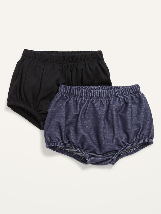 View large product image 1 of 2. Unisex Jersey Ruffle-Back Bloomer Shorts 2-Pack for Baby