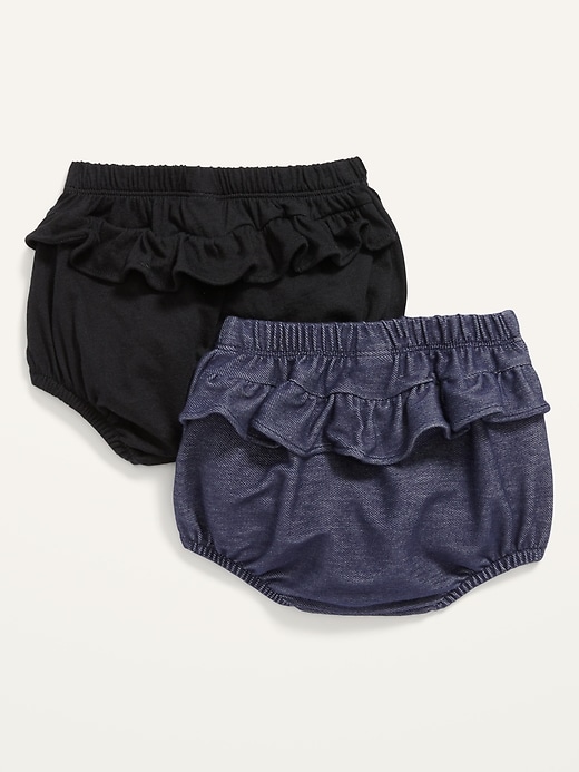 View large product image 2 of 2. Unisex Jersey Ruffle-Back Bloomer Shorts 2-Pack for Baby
