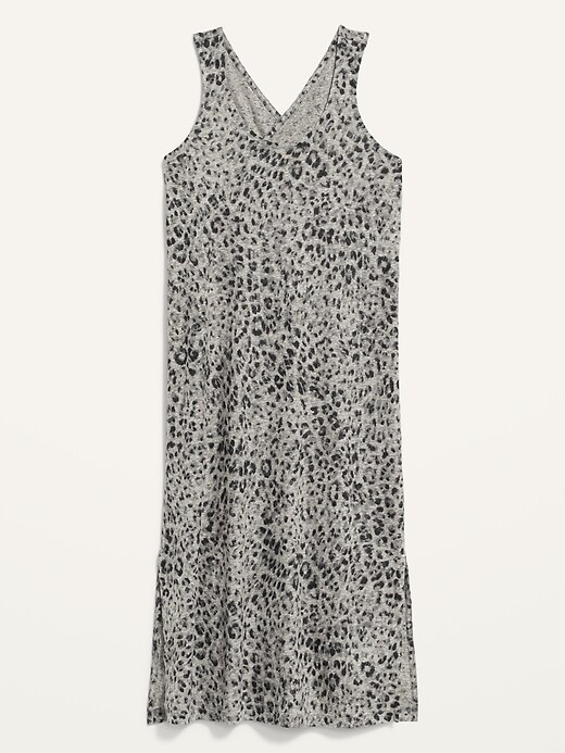 Image number 4 showing, Sleeveless Specially-Dyed Cross-Back Leopard-Print Midi Shift Dress for Women