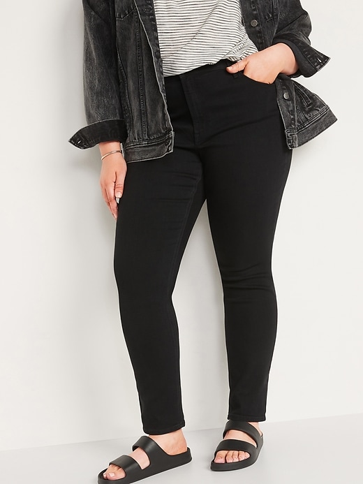 Image number 7 showing, Mid-Rise Straight Black Jeans for Women