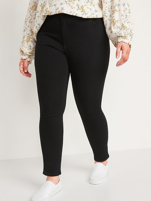 Image number 7 showing, Mid-Rise Super Skinny Black Jeans for Women