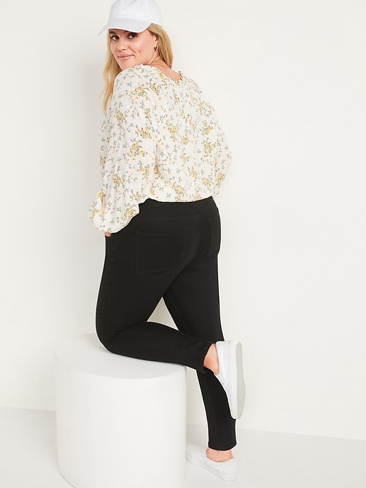Image number 8 showing, Mid-Rise Super Skinny Black Jeans for Women