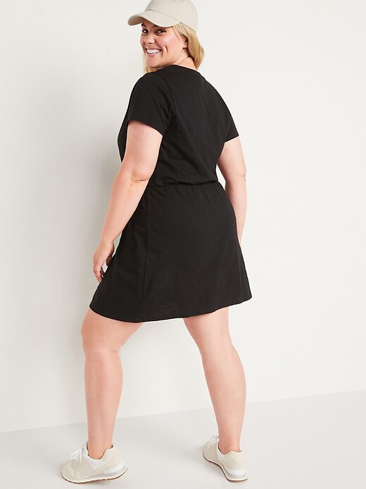 Image number 6 showing, Waist-Defined Slub-Knit Mini T-Shirt Dress for Women