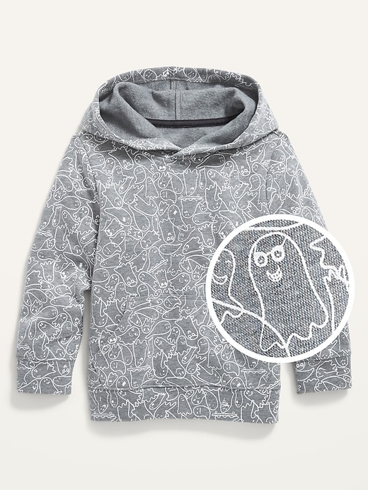 View large product image 1 of 2. Unisex Halloween Ghost-Print Pullover Hoodie for Toddler