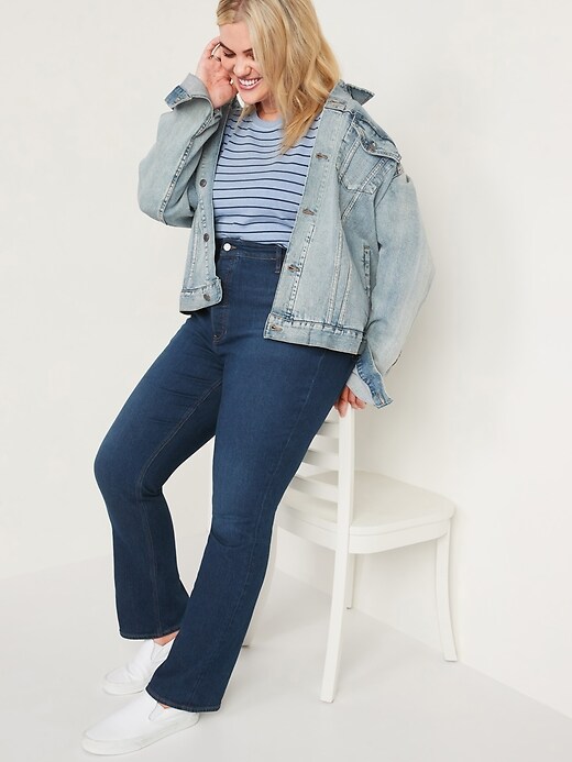 Image number 3 showing, Extra High-Waisted Button-Fly Kicker Boot-Cut Jeans for Women