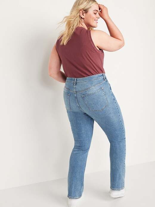Image number 8 showing, Extra High-Waisted Button-Fly Sky-Hi Kicker Boot-Cut Jeans for Women