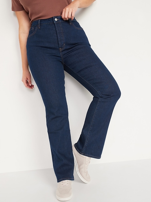 Image number 1 showing, Extra High-Waisted Kicker Boot-Cut Button-Fly Jeans for Women