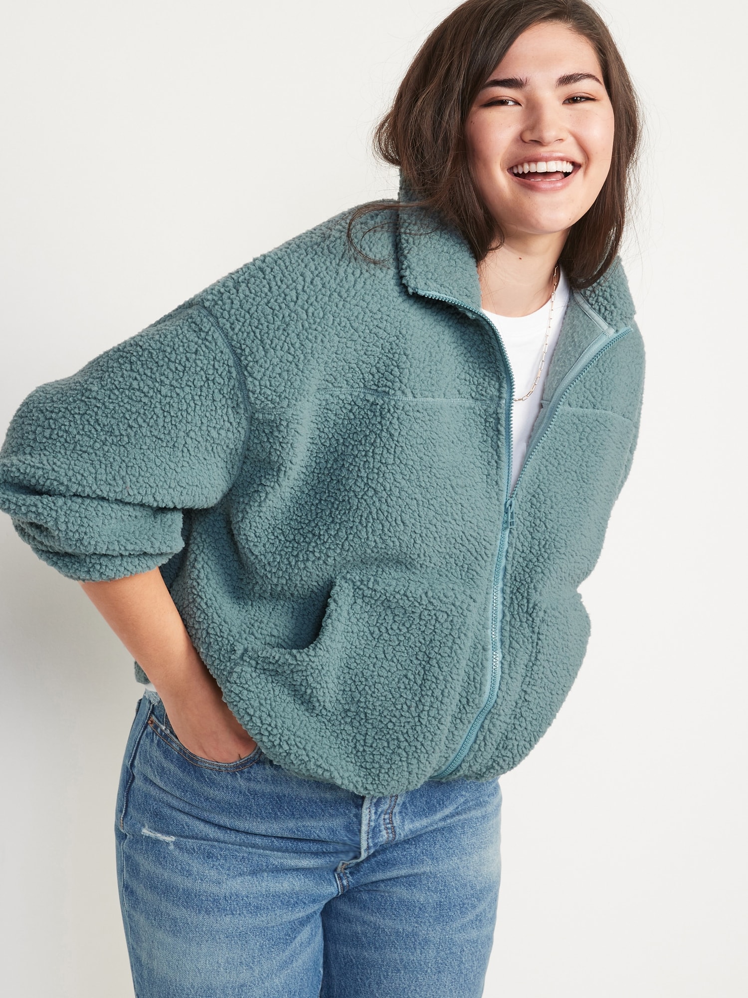 zip up sherpa jackets