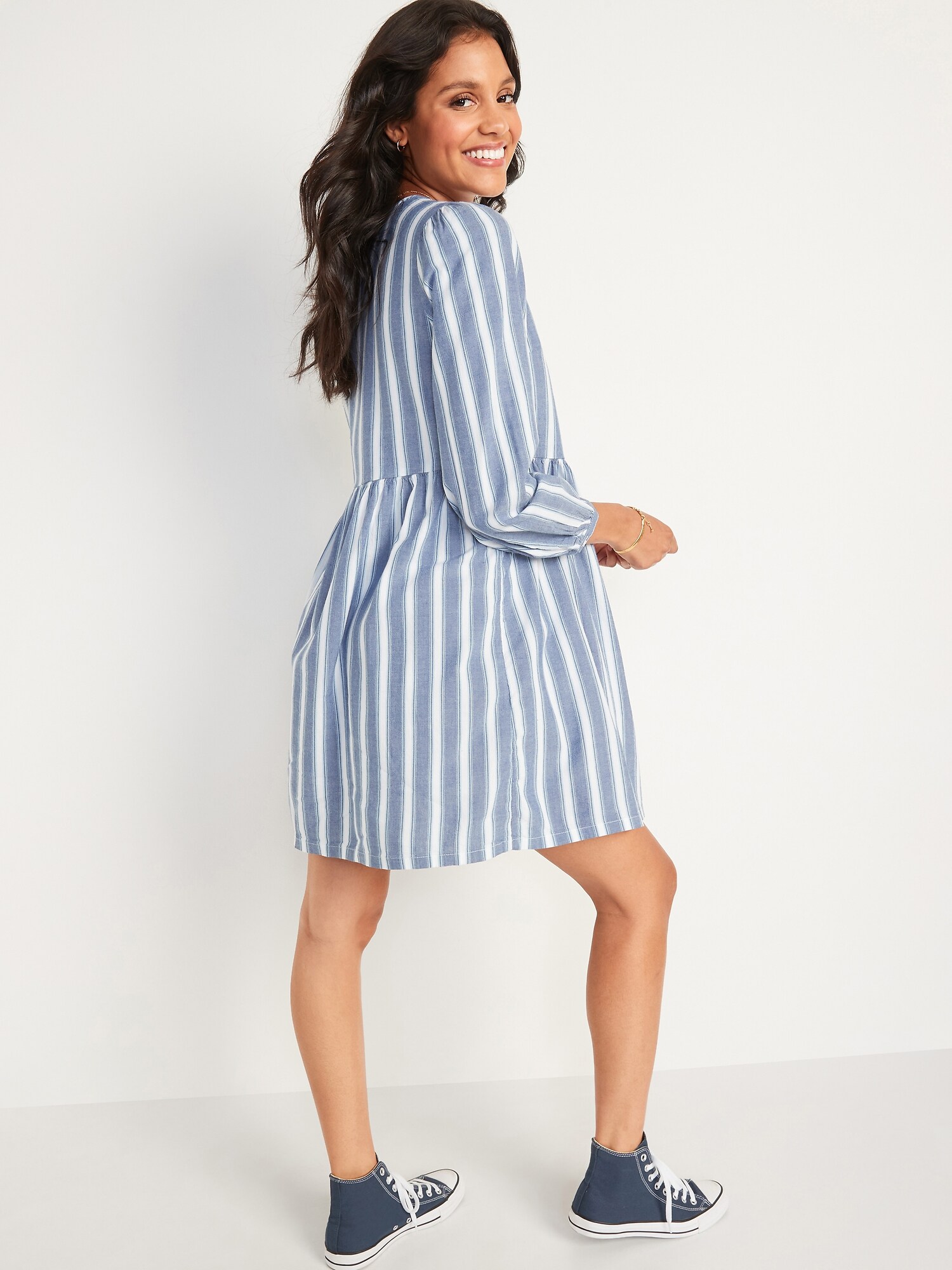 button down swing dress