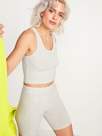 View large product image 3 of 3. Sunday Sleep Rib-Knit Cropped Tank Top
