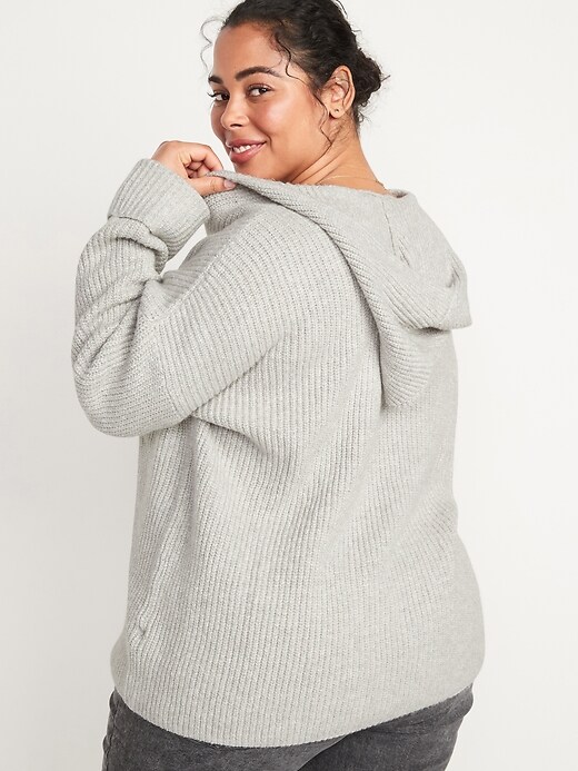 Image number 2 showing, Textured Tunic Sweater Hoodie for Women