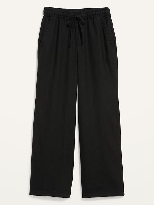 Image number 4 showing, High-Waisted Linen-Blend Wide-Leg Pants for Women