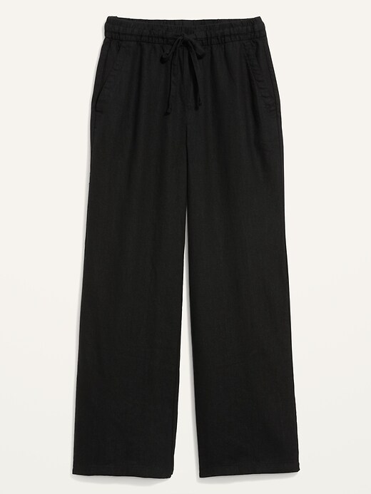Image number 4 showing, High-Waisted Wide-Leg Linen-Blend Pants for Women