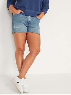 High-Waisted O.G. Straight Ripped Cut-Off Jean Shorts for Women -- 3-inch inseam