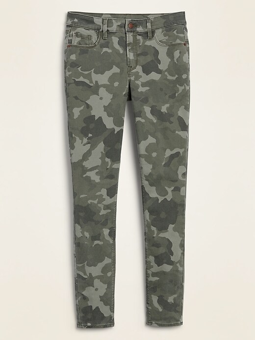 Image number 4 showing, Mid-Rise Floral-Camo Print Rockstar Super Skinny Jeans for Women