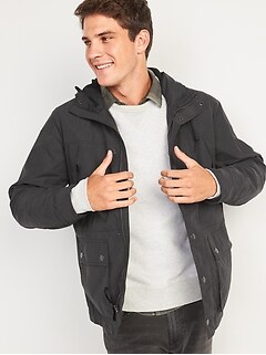 old navy hooded twill utility jacket