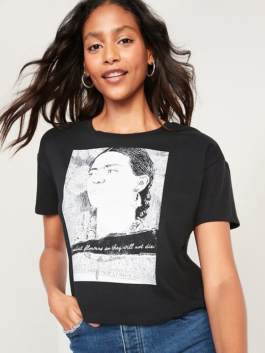 Image number 1 showing, Cropped Licensed Pop Culture Graphic T-Shirt for Women