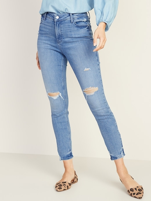 Image number 5 showing, High-Waisted Distressed Rockstar Super Skinny Ankle Jeans For Women