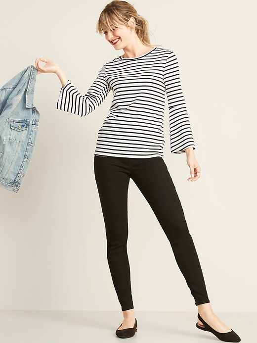 Image number 3 showing, Mid-Rise Wow Super-Skinny Black-Wash Pull-On Ankle Jeggings for Women