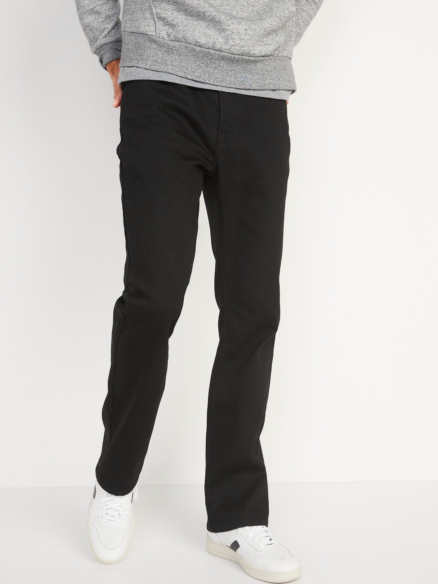 Straight Built-In Flex Black Jeans for Men | Old Navy