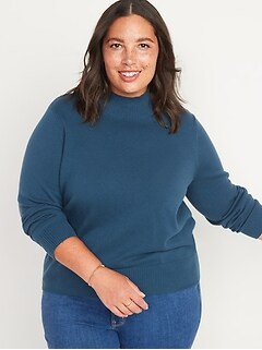 Mock-Neck Pullover Sweater for Women