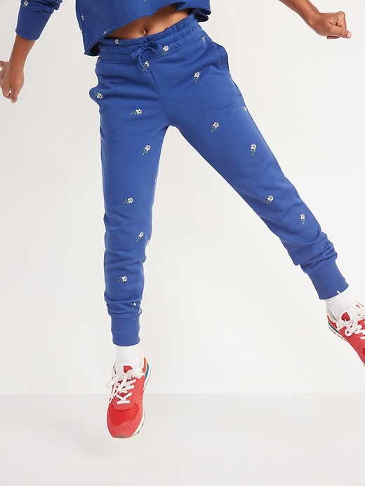 View large product image 1 of 4. High-Waisted Vintage Printed Jogger Sweatpants for Girls