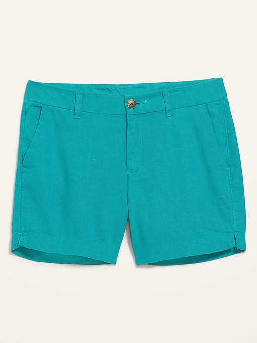 View large product image 1 of 2. Mid-Rise Linen-Blend Everyday Shorts for Women -- 5-inch inseam
