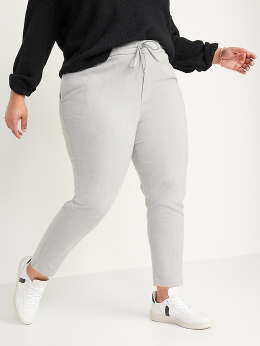 Image number 7 showing, High-Waisted Brushed-Twill Ankle Pants for Women