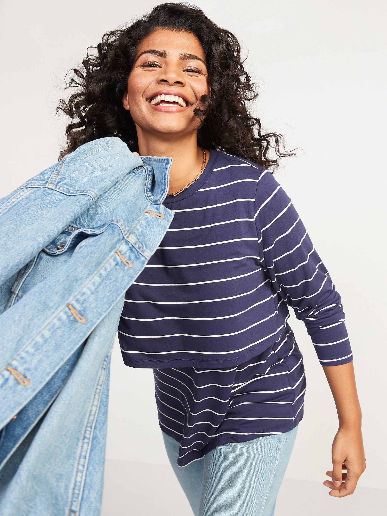 Maternity Double-Layer Long-Sleeve Nursing Top | Old Navy