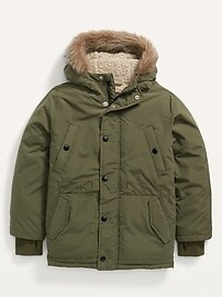 hooded faux fur trim parka old navy