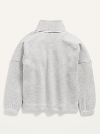 View large product image 3 of 3. Oversized Mock-Neck Sweater-Fleece 1/2-Zip Pullover for Girls