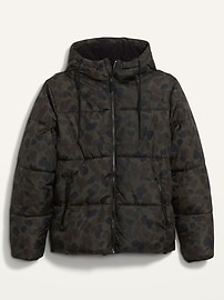 View large product image 3 of 3. Frost-Free Water-Resistant Hooded Puffer Jacket