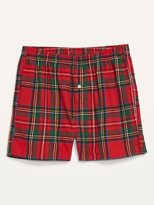 View large product image 1 of 1. Matching Plaid Flannel Boxer Shorts