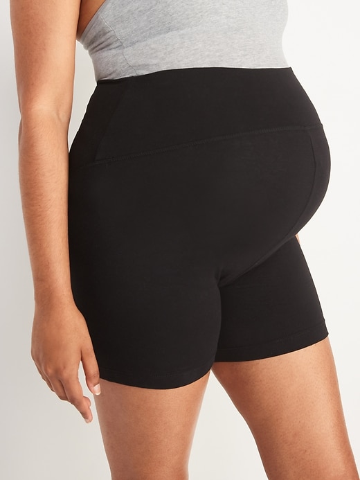 Image number 8 showing, Maternity Full-Panel Biker Shorts -- 6-inch inseam