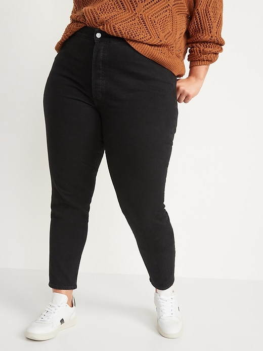 Image number 7 showing, Extra High-Waisted Button-Fly Pop Icon Black-Wash Skinny Jeans