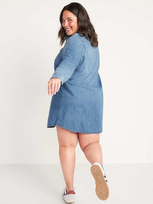 Image number 8 showing, Western Jean Shirt Dress for Women