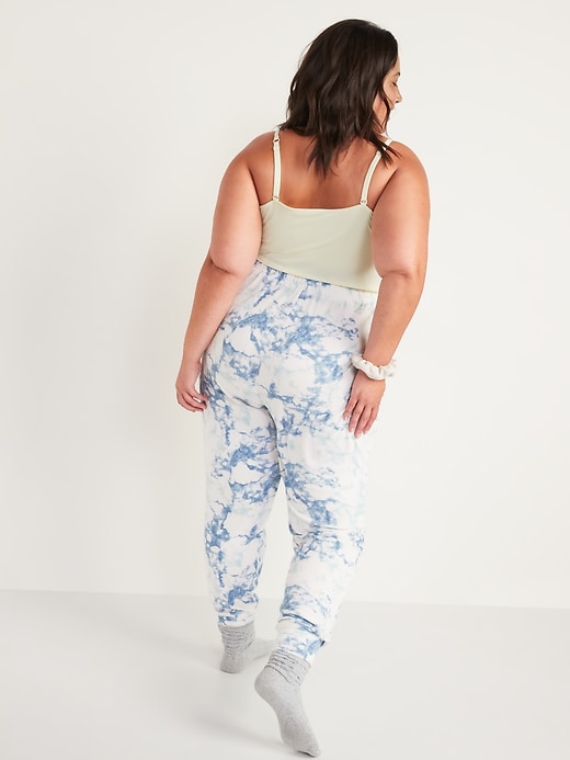 Image number 8 showing, High-Waisted Plush-Knit Jersey Jogger Pants