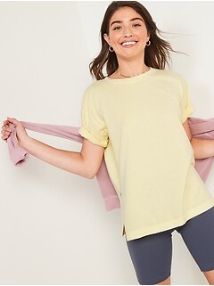 Oversized Vintage Garment-Dyed Tunic T-Shirt for Women