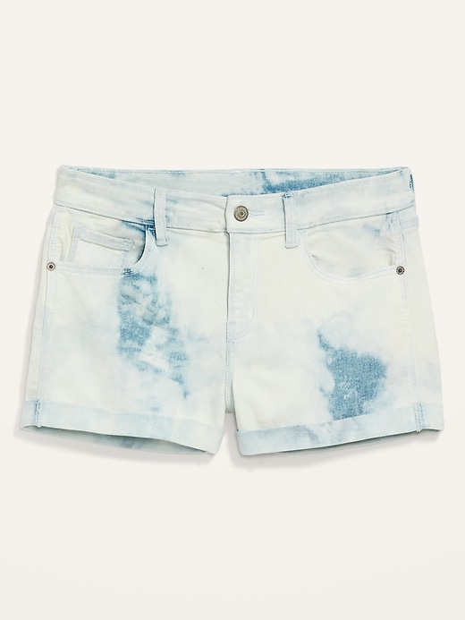 Image number 4 showing, Mid-Rise Tie-Dyed Boyfriend Jean Shorts for Women -- 3-inch inseam