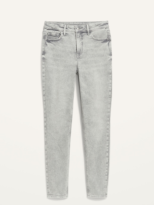 Image number 4 showing, High-Waisted Rockstar Super Skinny Gray Jeans for Women