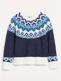 Crew Neck Fair Isle Sweater for Women | Old Navy